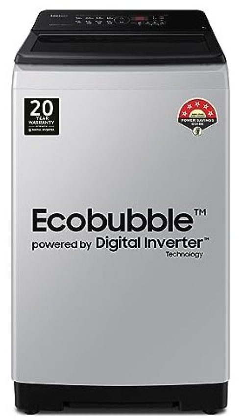Samsung 8 kg, 5 star, Eco Bubble Technology, Digital Inverter Motor, Dual Storm, Fully-Automatic Top Load Washing Machine