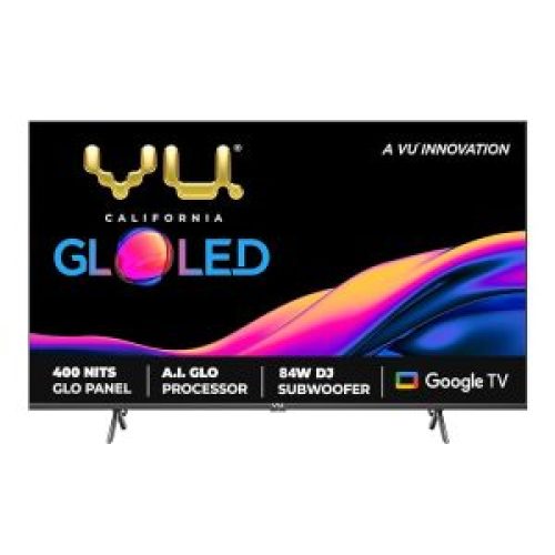 VU 108 cm (43 inches) The GloLED 84 Watt DJ Sound Series 4K Smart Google TV