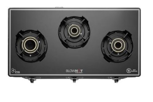 BLOWHOT Premium Design Emerald Heavy Tornado Brass 3 Burner Auto Ignition LPG Gas Stove