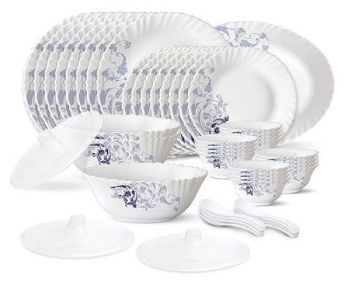 Larah by Borosil Blue Eve Silk Series Opalware Dinner Set